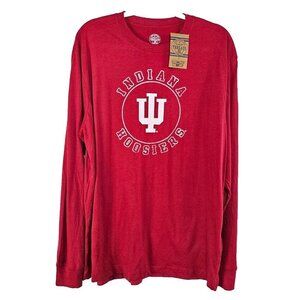 IU Long Sleeve T Shirt Mens Size Large Crimson Red White Circle Logo Long Sleeve